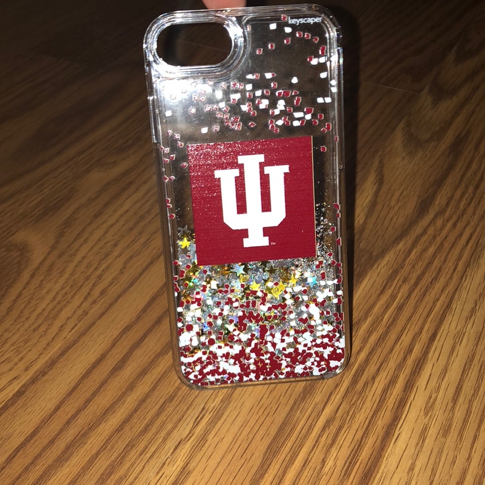 Indiana University glitter iphone 7 case